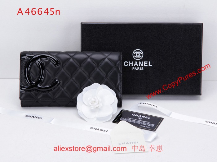 シャネル CHANEL 長財布 二つ折り カンボンライン レザー ココマーク キルティングA46645m/A46645n